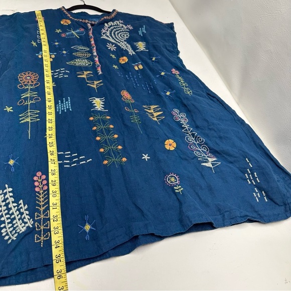 Johnny Was Biya Embroidered linen Blue Tunic dress size XL NWT - Picture 4 of 15